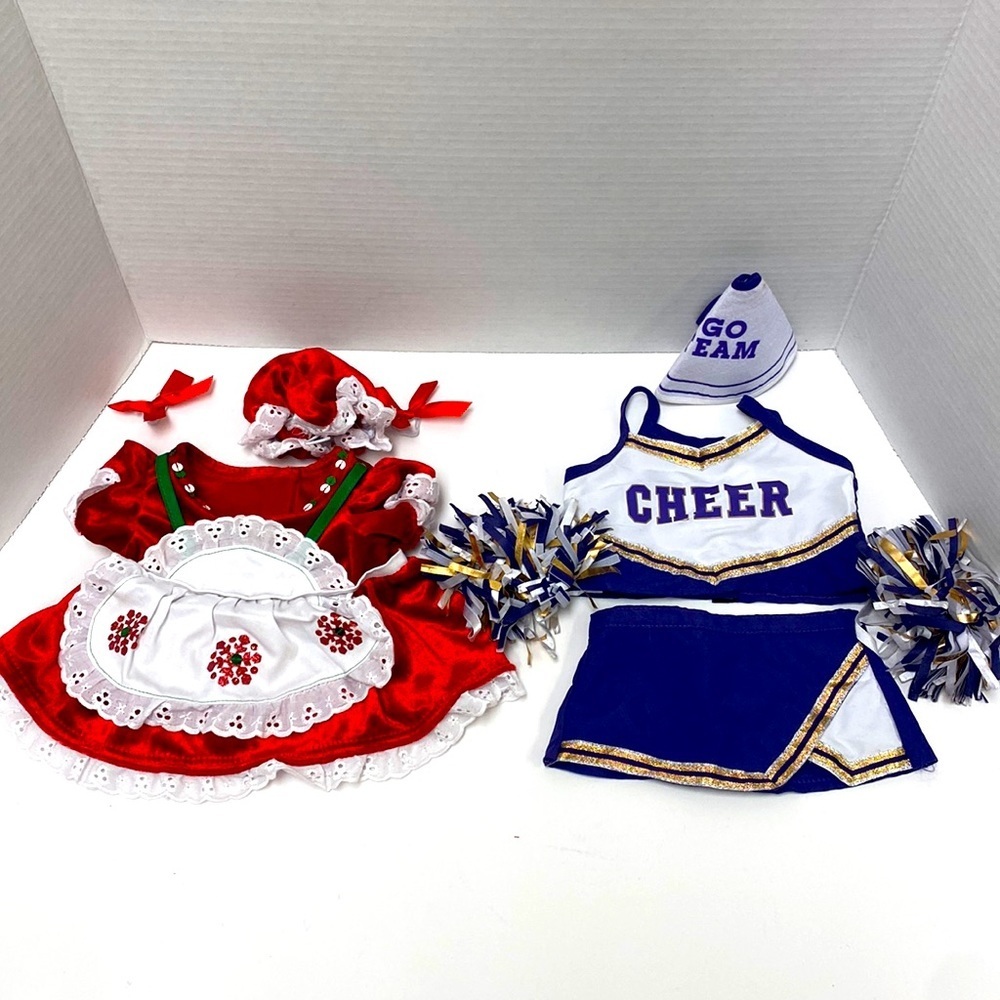 Build-A-Bear Outfits- Holiday Outfit & Cheerleader Outfit (9 Pieces)